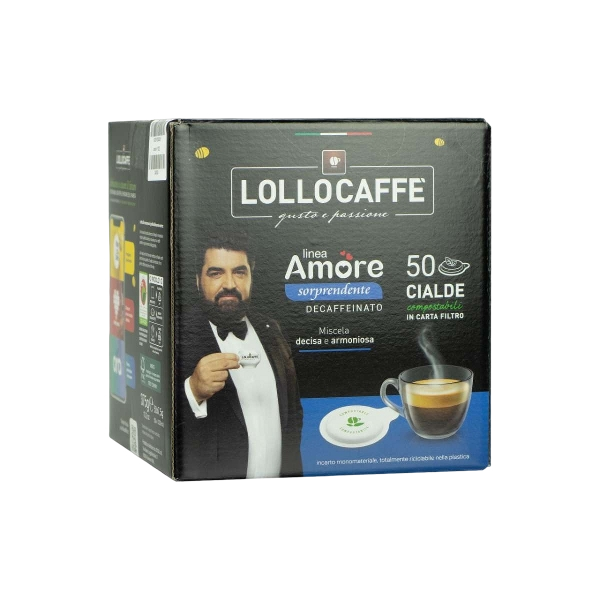 LOLLO COFFEE PODS ESE 44 MM DECAFFEINATED AMORE DEK X50 (1 in a box)
