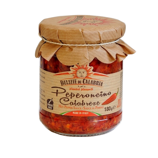 DELIZIE CALABRIA SPREAD PEPERONCINO CALABRESE HOT PEPPER SAUCE 180 GR (12 in a box)