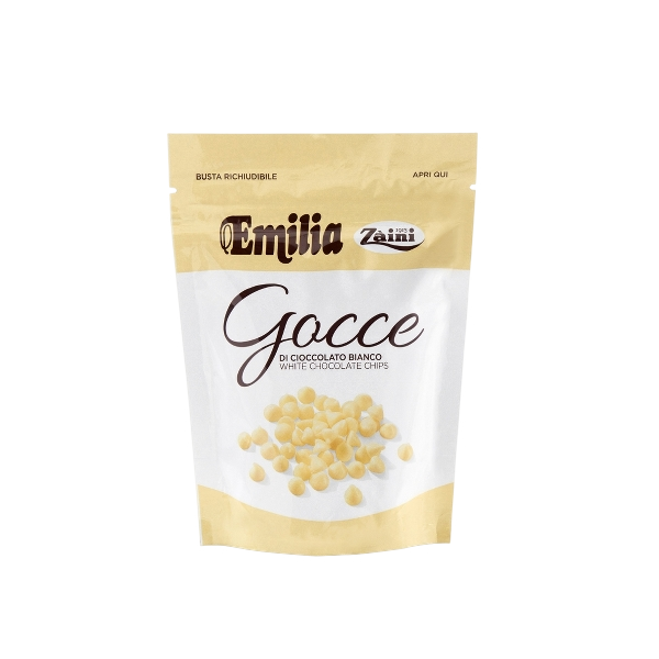 ZAINI EMILIA WHITE CHOCOLATE CHIPS 140 GR (12 in a box)