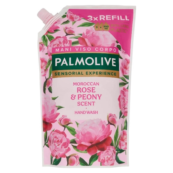 PALMOLIVE SOAP LIQUID MORROCAN ROSE & PEONY REFILL 900 ML (10 in a box)