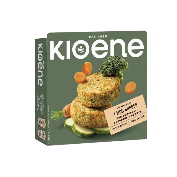 KIO ENE VEGETABLES MINI BURGER BROCCOLI ZUCCHINI AND CARROTS X4 200 GR (6 in a box)
