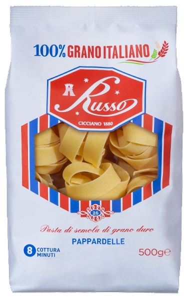 RUSSO SPECIAL SIZE PASTA DI SEMOLA PAPPARDELLE 500 GR (12 in a box)