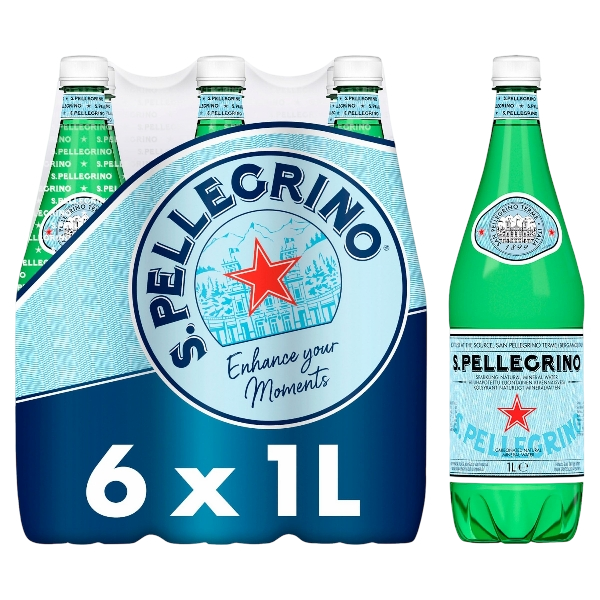 SAN PELLEGRINO CARBONATED WATER PET 1 LT (6 in a box)