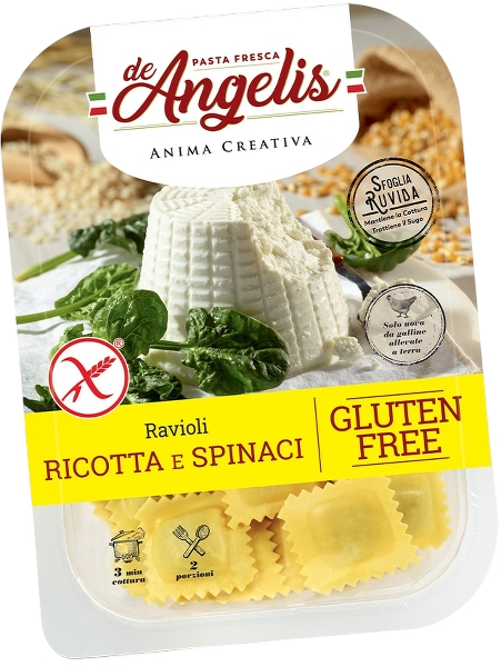 DE ANGELIS PASTA GLUTEN FREE RAVIOLI WITH RICOTTA AND SPINACH 250 GR (8 in a box)