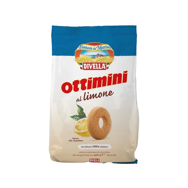 DIVELLA BISCOTTI OTTIMINI LEMON 400 GR (18 IN A BOX)