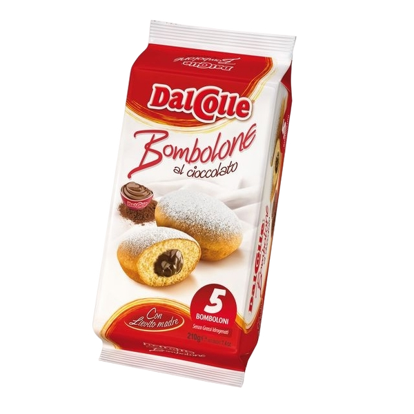 DAL COLLE SNACK BOMBOLONE CHOCOLATE X5 210 GR (12 in a box)