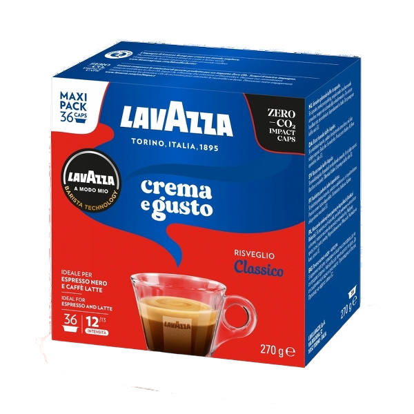 LAVAZZA COFFEE CAPSULES A MODO MIO CREMA E GUSTO CLASSICO X36 270 GR (10 in a box)