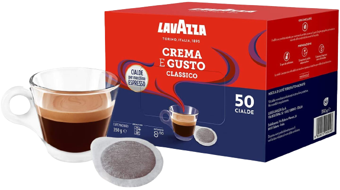 LAVAZZA COFFEE PODS ESE 44 MM CREMA E GUSTO CLASSICO X50 350 GR (4 in a box)