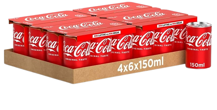 COCA COLA ORIGINAL CANS MINI 15 CL X6 (4 in a box)