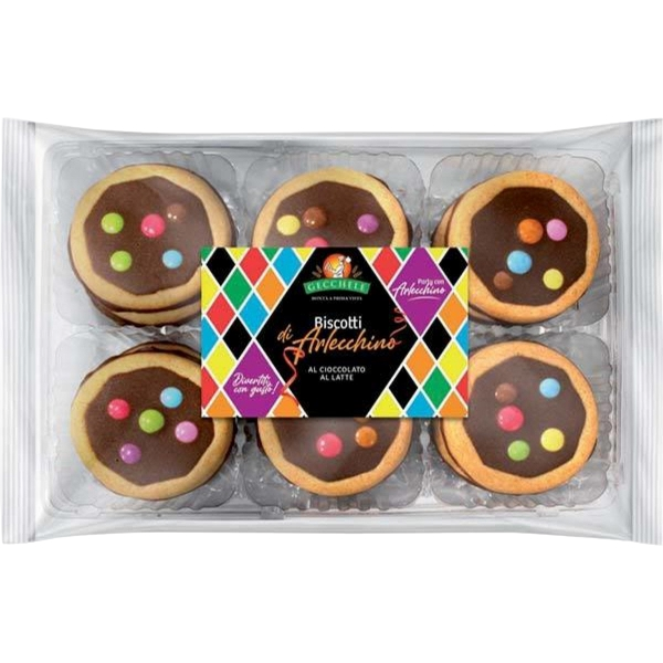 GECCHELE BISCOTTI DI ARLECCHINO MILK CHOCOLATE 195 GR (9 in a box)