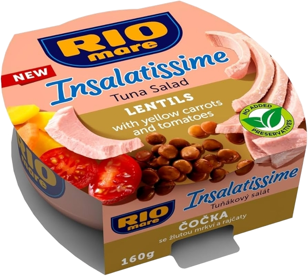 RIOMARE READY INSALATISSIME TUNA LENTILS 160 GR (36 in a box)