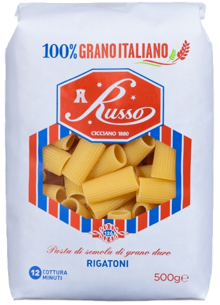 RUSSO PASTA DI SEMOLA RIGATONI 500 GR (20 in a box)