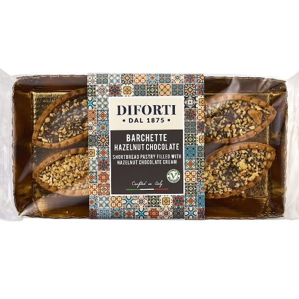 DIFORTI DESSERT BARCHETTE FILLED HAZELNUT CHOCOLATE 150 GR (6 in a box)