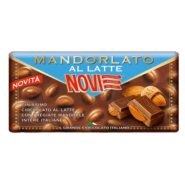 NOVI CHOCOLATE BAR MANDORLATO MILK 100 GR (20 in a box)