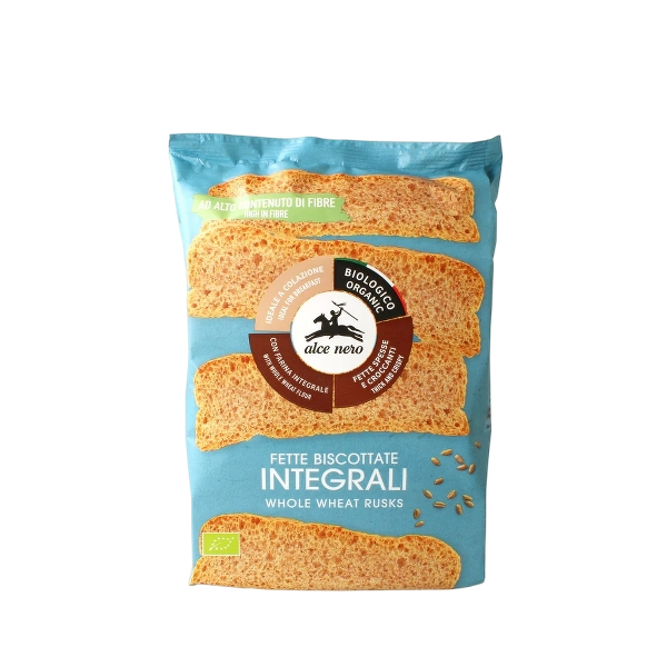 ALCENERO BAKERY RUSKS WHOLEMEAL FETTE BISCOTTATE INTEGRALI 120 GR (9 in a box)