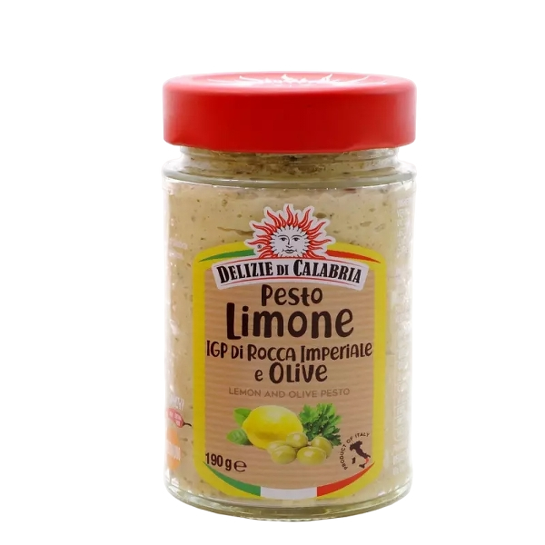 DELIZIE CALABRIA PESTO LEMON AND OLIVES LIMONE IGP ROCCA IMPERIALE 190 GR (12 in a box)