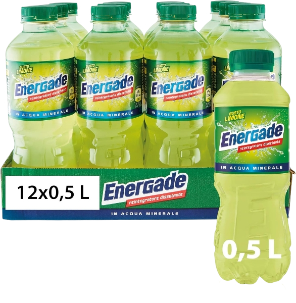 ENERGADE ENERGY DRINK LEMON PET 500 ML (12 in a box)