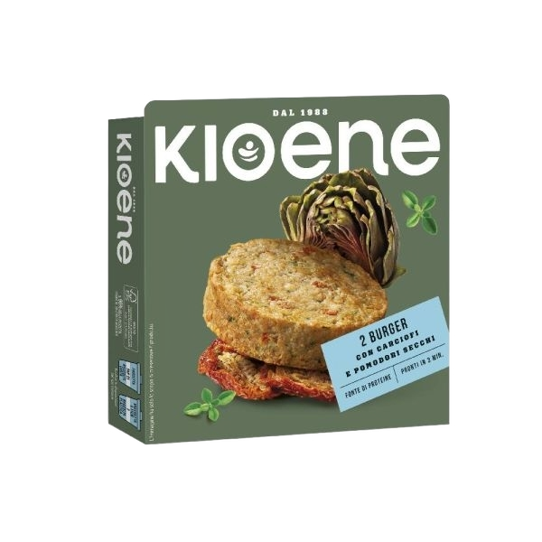 KIO ENE VEGETABLES BURGER ARTICHOKES AND DRIED TOMATOES X2 200 GR (6 in a box)
