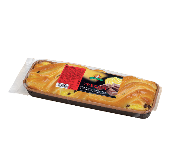 GECCHELE SPONGE CAKE TRECCIA CREAM AND CHOCOLATE CHIPS 300 GR (6 in a box)