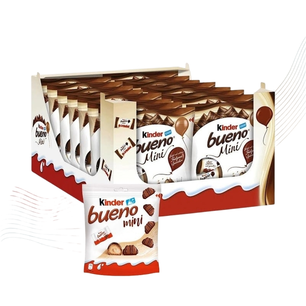 KINDER SNACK BARS MINI BUENO CHOCOLATE T20 108 GR (16 in a box)
