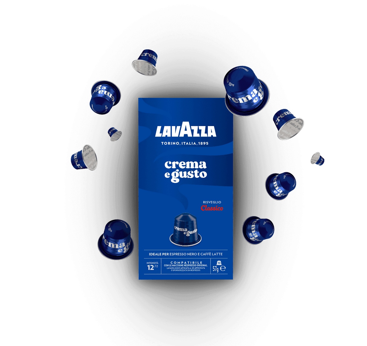 LAVAZZA COFFEE CAPSULES NESPRESSO CREMA E GUSTO CLASSICO X10 57 GR (10 in a box)