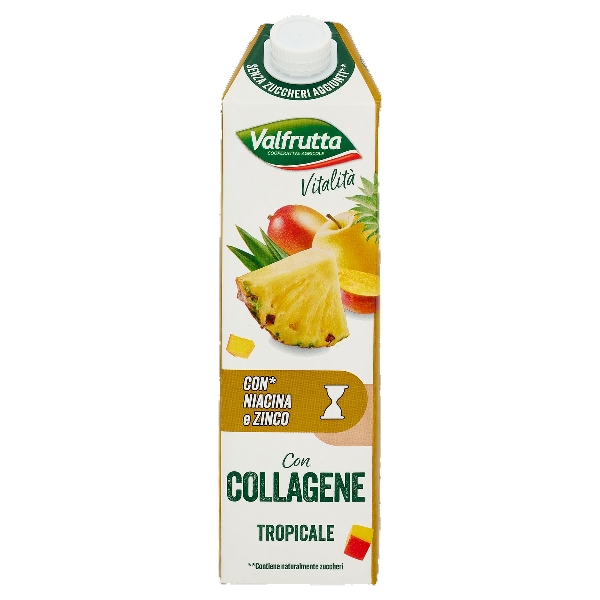 VALFRUTTA FRUIT JUICE ZERO COLLAGENE TROPICALE BRICK 1 LT (6 in a box)