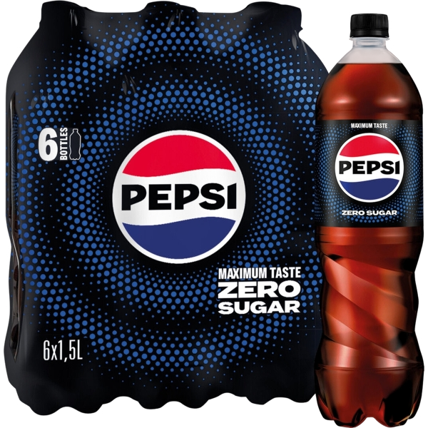 PEPSI COLA ZERO SUGAR FREE PET 1.5 LT (6 in a box)
