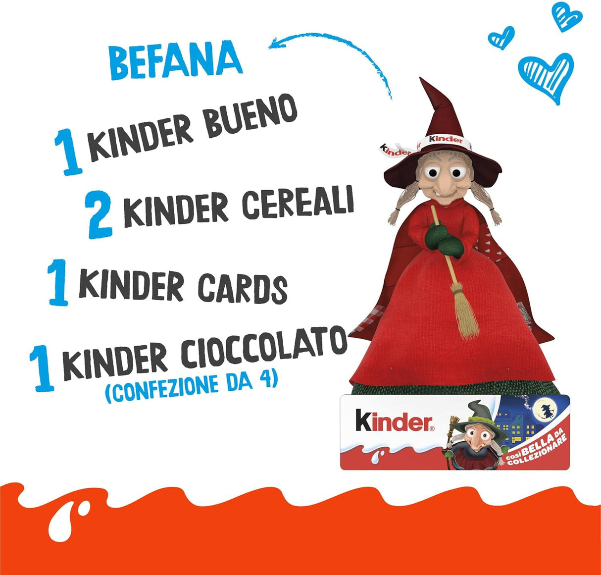 KINDER CALZA WITH BEFANA X5 225 GR (6 in a box)
