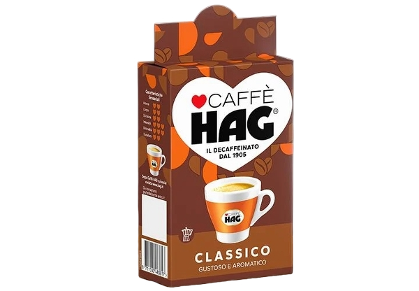 HAG COFFEE GROUND DECAFFEINATED DEK CLASSICO 250 GR (12 in a box)