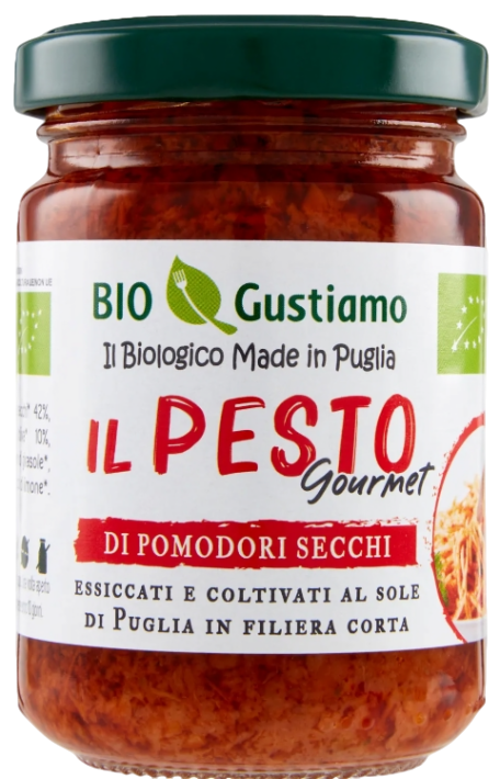 BIO GUSTIAMO PESTO SUNDRIED TOMATOES 140 GR (6 in a box)
