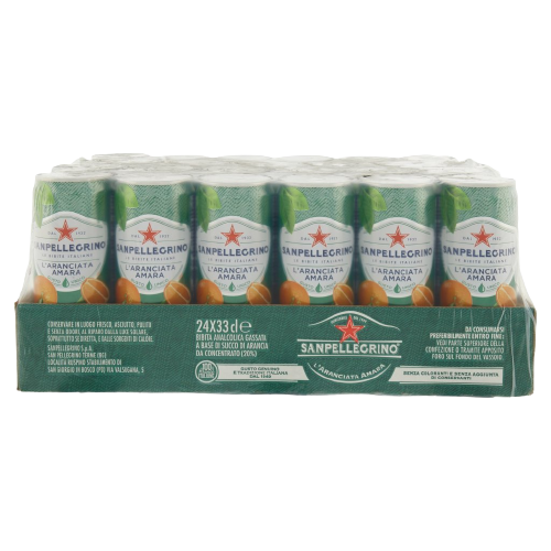 SAN PELLEGRINO ARANCIATA AMARA CANS 330 ML (24 in a box)