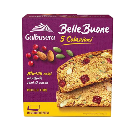 GALBUSERA BELLE BUONE BAKERY RUSKS FETTE BISCOTTATE BLUEBERRIES AND ALMONDS 200 GR (10 in a box)