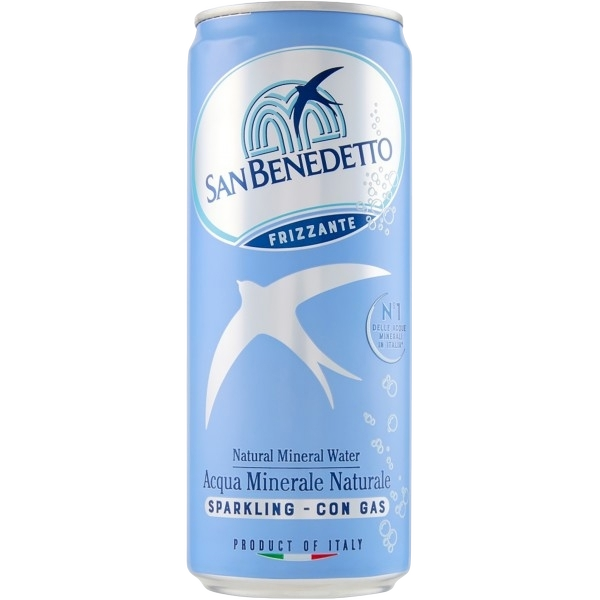 SAN BENEDETTO CARBONATED WATER CANS 330 ML (24 in a box)