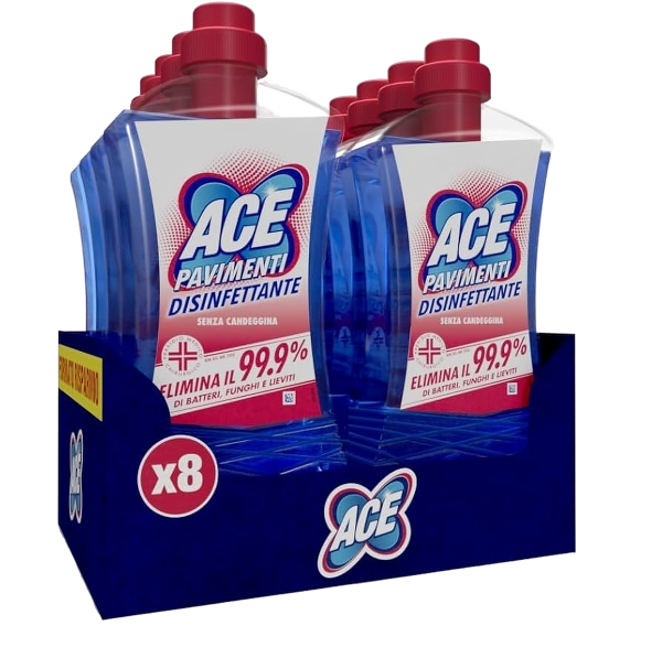 ACE FLOOR DETERGENTS PAVIMENTI DISINFECTANT 1 LT (8 in a box)