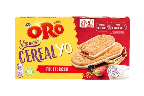 VITASNELLA BISCUITS SANDWICH CEREALYO FILLED RED FRUITS X5 253 GR (12 in a box)