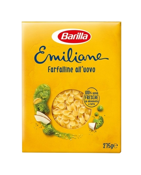 BARILLA PASTA ALL'UOVO EMILIANE FARFALLINE 275 GR (24 IN A BOX)