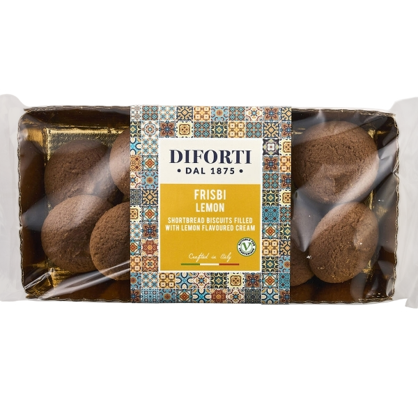 DIFORTI DESSERT BISCUITS FRISBI FILLED LEMON CREAM 200 GR (6 in a box)