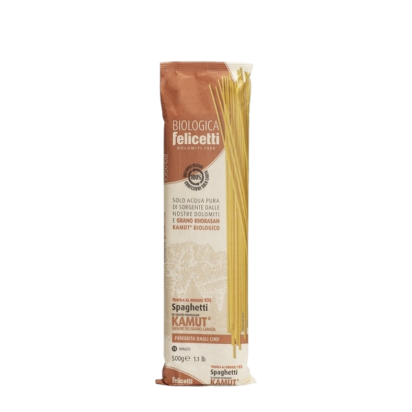 FELICETTI ORGANIC PASTA DI SEMOLA KAMUT SPAGHETTI 500 GR (12 in a box)