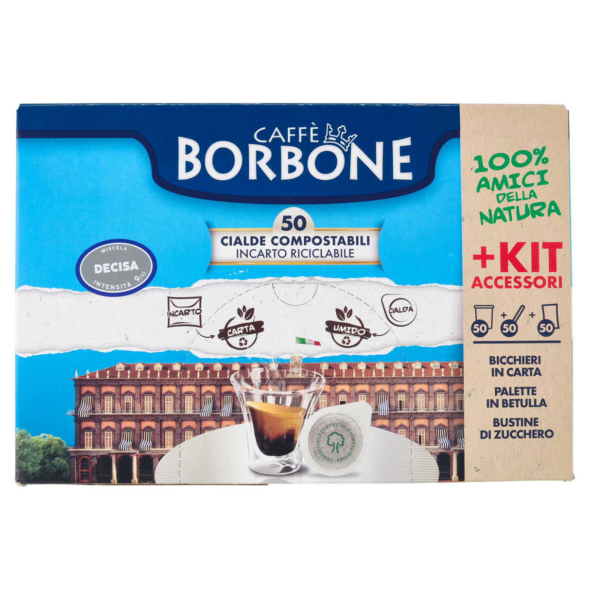 BORBONE COFFEE PODS ESE 44 MM DECISA X50 + KIT ACCESSORI 360 GR (1 in a box)