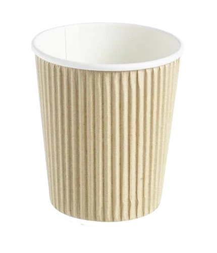 DISPOSABLE CUP KRAFT RIPPLE 8 OZ 500 PCS (1 in a box)
