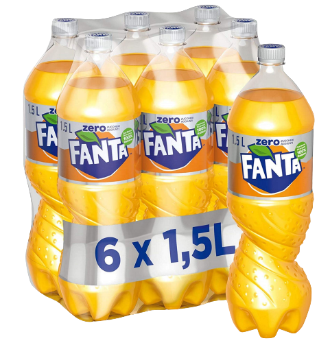 FANTA ZERO ORANGE ARANCIATA PET 1.5 LT (6 in a box)