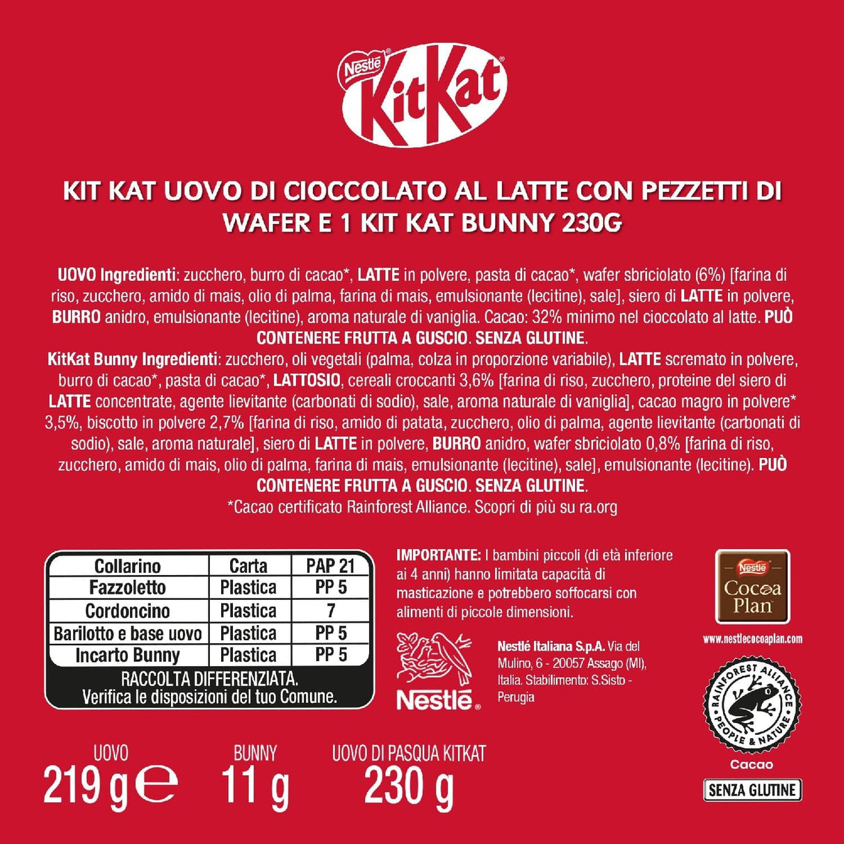 KIT KAT EASTER EGGS MILK CHOCOLATE WITH WAFER 230 GR (10 in a box)
