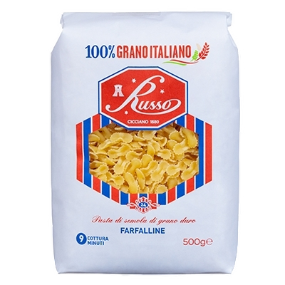 RUSSO PASTINA DI SEMOLA FARFALLINE 500 GR (20 in a box)