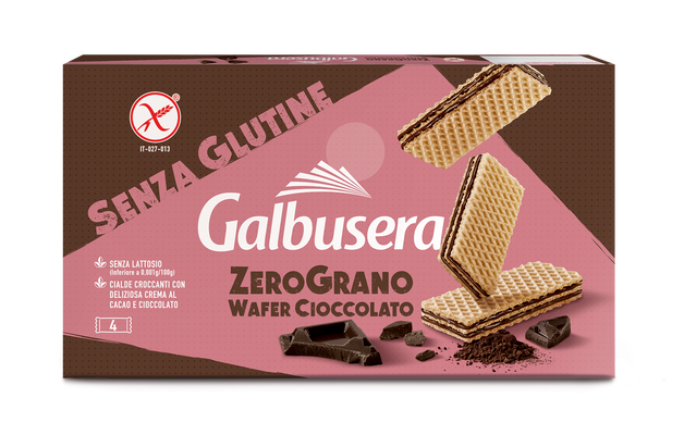GALBUSERA WAFER ZERO GRANO CHOCOLATE GLUTEN FREE 180 GR (12 in a box)