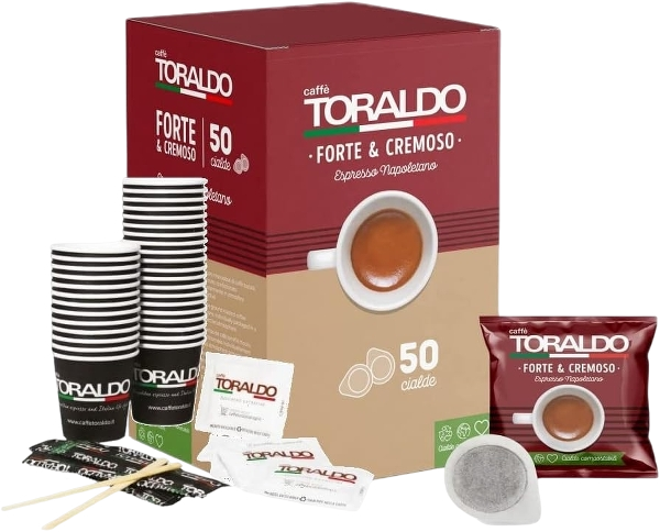 TORALDO COFFEE PODS ESE 44 MM FORTE E CREMOSO X50+KIT (8 in a box)
