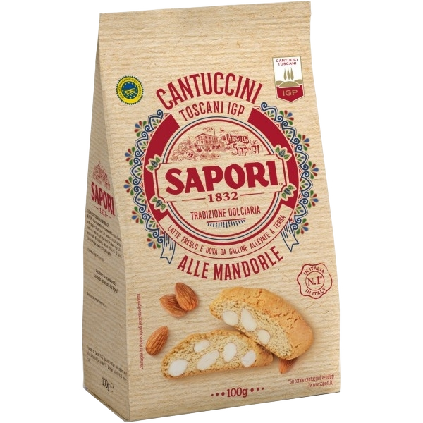 SAPORI BISCUITS CANTUCCINI ALMONDS 100 GR (24 in a box)