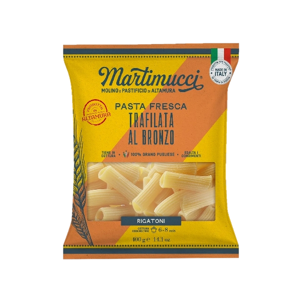 MARTIMUCCI FRESH PASTA BRONZO RIGATONI 400 GR (8 in a box)