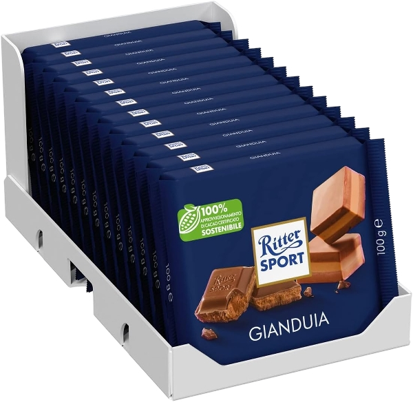 RITTER SPORT CHOCOLATE BAR GIANDUIA 100 GR (13 in a box)