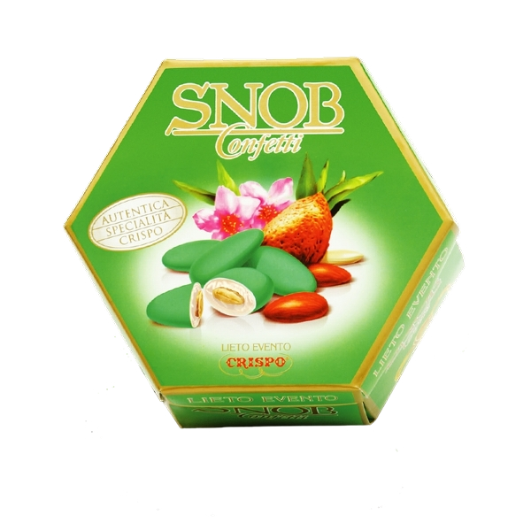 CRISPO CONFETTI SNOB ENGAGEMENT GREEN ALMOND 500 GR (6 in a box)