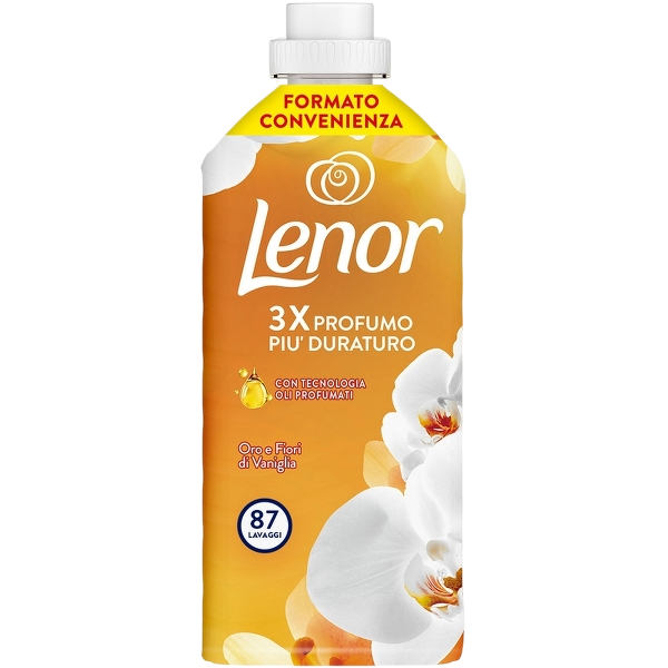 LENOR SOFTENER CONCENTRATED ORO E FIORI DI VANIGLIA 87 WASHES 1.82 LT (6 in a box)